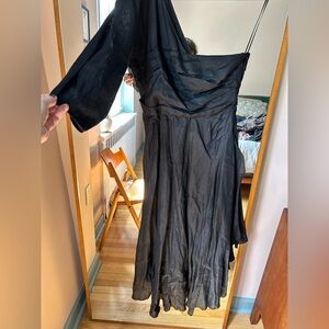 Rachel Comey one shoulder linen blend dress